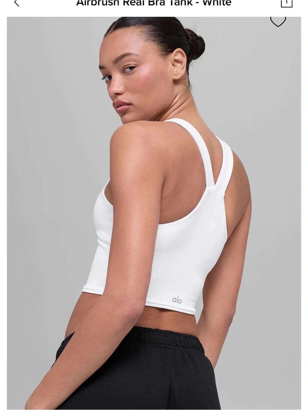 ALO Yoga White Airbrush Real Bra Tank